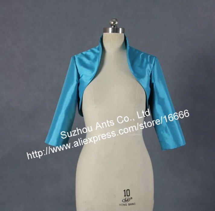 Light Blue Half Long Sleeves Wedding Wraps Jacket Custom RJ002