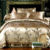 4pcs luxurious  Silk bedding set- california  king size