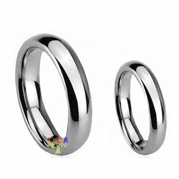 2pcs Couple Lady Mens Silver Tone Dome Tungsten Ring WEDDING BAND Anniversary Gifts Size 5 14