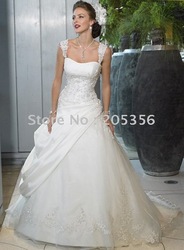 frete grátis atacado com cercadura cinta spaghetti vestido de baile plissado princesa vestidos de noiva