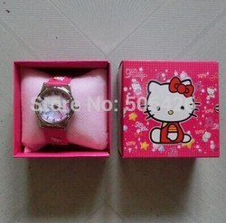 wholesale 10pcs/lot hello kitty Watch with boxes Christmas gift high qulaity for kids(China (Mainland))