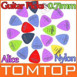 5 sets/lot(100pcs) Alice 20pcs/set 0.71mm Smooth Nylon Guitar Picks Plectrums I29 Free Shipping Wholesale(China (Mainland))