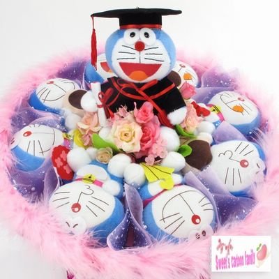 Cute bouquet Doraemon doll flowersWedding Dollscartoon flowersbirthday 