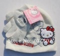 Promotions!!Wholesale Fashion Hello Kitty hats+gloves/ children hat/ kid cap/ cotton hats Fashion cap+glove black/white/pink