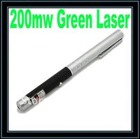 High Power  200mw 532nm Green Laser Pointer Pen (Black) Free Shipping SI031