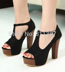 Venda de férias, free/transporte da gota, 2012 bombas plataforma, rendas, sapatos de salto alto, sapatas das mulheres, t correia snx012060 sandálias
