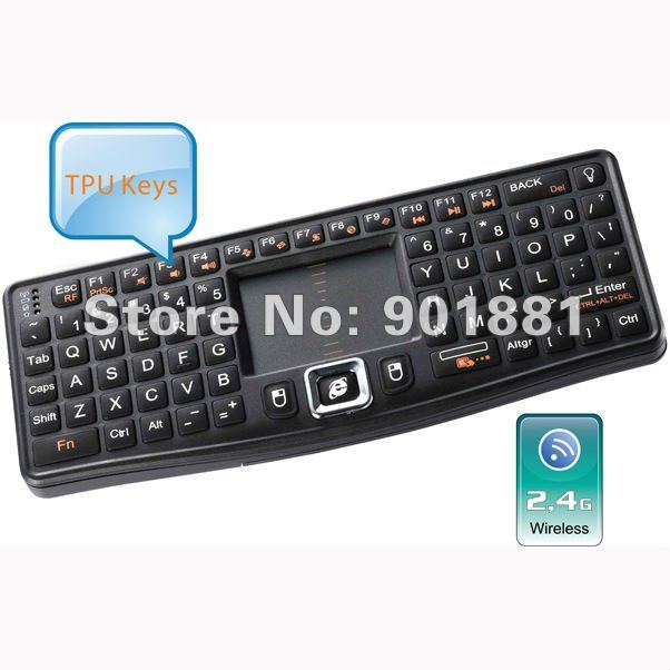 2012 Hot Picks mini wireless keyboard Pocket Size rechargeable battery DPI Adjustable Touchpad For Tablet PC Smart Phone TV(Hong Kong)
