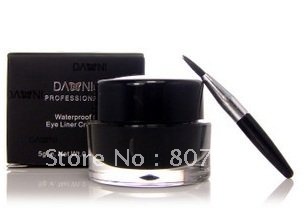 ¡Caliente!! ¡Envío libre! Crema profesional del eyeliner del maquillaje de Danni, gel impermeable del eyeliner con el cepillo color negro/marrón de 5g