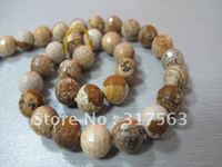 Worth buying!Gemstone beads.semi-precious stone.Jewelry beads.Natural Picture jasper 12 mm faceted round beads40cm.Free shipping