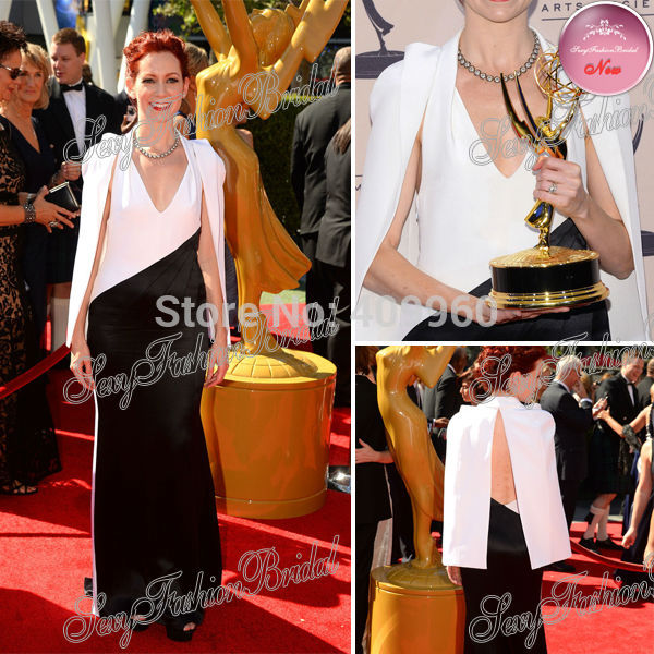 Carrie-Preston-Emmy-Awards-Red-Carpet-Dress-Sexy-V-neck-With-Jacket ...