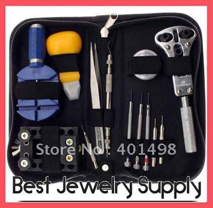 New-13pc-Watch-Repair-Tool-Kit-Zip-Case-Battery-Opener-Link-Remover
