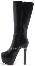 Hotsale Wholesale Women half Boot patent leather mid calf Boot suede boot black platforms half boots
