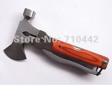 Free  shipping multi-function Combination hammer & axe cutting hiking tools  knife saw Hot selling