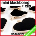 FREE SHIPPING Clip Blackboard Mini Wooden Memo Holder Cartoon Bear Cloud Heart Shaped Promotion Gift 40Pcs/Lot Say Hi KA 20324M