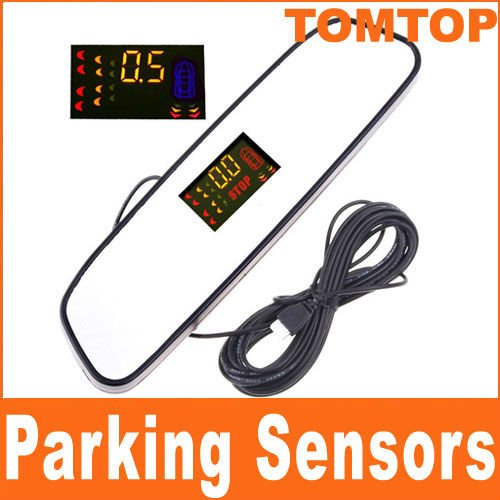 4 Parking Sensors Car Backup Reverse Radar Rearview Mirror K404 Free Shipping Wholesale(China (Mainland))