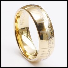 Fashion Lord Ring Tungsten Carbide Gold Plat Mens Wedding Brand w/ Gifts Box Size 8-12