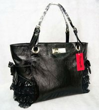  Hot Sale Fashion Women Bags laceys Ruffle Tote black women shoulder Bags