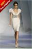 Deep V Neck Ivory Sheeny Ruched Short Sleeve Organza Zuhair Murad Evening Dresses Party Dress Cocktail Dress (MDH45)