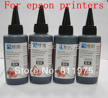 Free Shipping Universal 4 Color Dye Ink For Epson,4 Black+100ML,Epson Premium Dye Ink,General epson printer ink all models