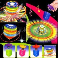 12pcs/box wind up laser big spinning top with 5 lights and music-LHTL