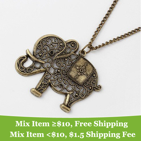 Fashion vintage elephant necklace Vintage necklaces Jewelry wholesale for women CRYSTAL SHOP M13
