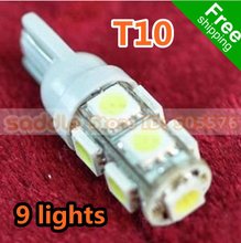 Car light T10 5050 Pure-chip with 9 LED used as the clearance light /vehicle license plate light/running light(China (Mainland))