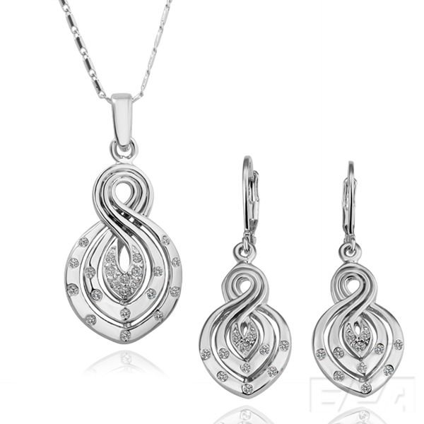 -18-K-white-gold-Jewelry-Sets-Crystal-Necklace-Earrings-Wholesale ...