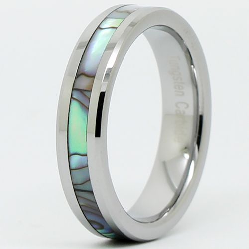 5MM Tungsten Carbide Women39;s Ring Wedding Band w/ Abalone Shell size 5 5MM Tungsten Carbide Women39;s Ring Wedding Band w/ Abalone Shell size 5