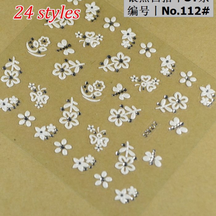 Nail Art Cosmetic Sticker Decal Flower DIY Tips Nail Seal Makeup 24style for