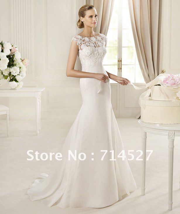 Silk flowers wedding dress