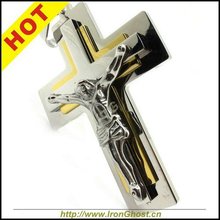 Huge&Heavy Men’s Gold Jesus Cross Silver Stainless Steel Necklace Chain Fashion Pendant Factory Price Wholesale