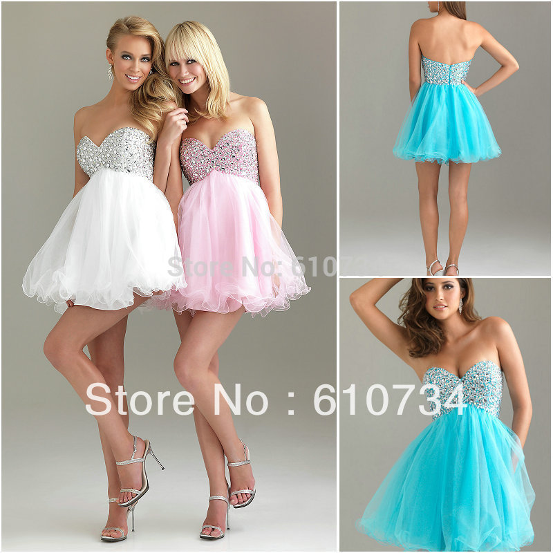 ... -Beaded-Sweetheart-Neckline-Organza-Short-Hot-Pink-Prom-Dress.jpg