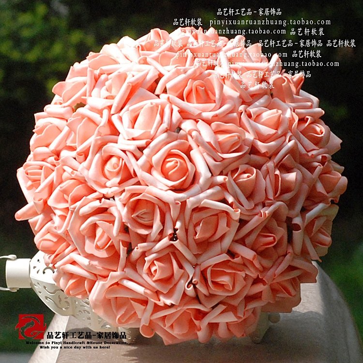 باقة العروس الجميلةبديعة 36 بلون الشمبانيا الورود 26-28cm القطر لمسة حقيقية الزهور الاصطناعية الديكور زفاف بيع