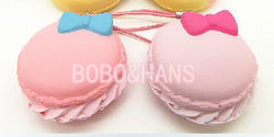 Free Shipping/New Cute bowknot macaroons squishy charm / mobile phone strap Pendant / Wholesale(China (Mainland))