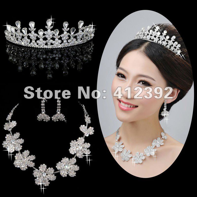 Free-Shipping-Alloy-jewelry-sets-with-Rhinestone-White-Gold-Wedding ...