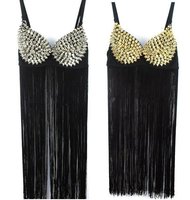 Free shipping NEW MR10Best Quality Bra Women Party Disco All-over Spike Stud Design Bra Metallic Punk Dance Bra East Knitting