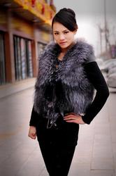 Free Shipping by EMS Natural Woman Fox Fur vest(China (Mainland))