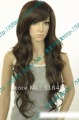 Manufacturers selling Free Shipping/001/Lady   wigs Lady long curly hair natural brown high quality high praise