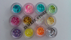 NEW Retail Box 12Color/set Acrylic UV Gel NAIL ART Glitter dust Decoration Design Acylic Tips + Free Shipping(China (Mainland))