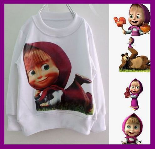 5pcs/sacco), moda cartoon bambini hoodies"Il Masha e orso"I bambini Baju Masha Di Masha In The Bear 5pcs/sacco), moda cartoon bambini hoodies"Il Masha e orso"I bambini Baju Masha Di Masha In The Bear