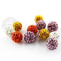 Wholesale  Mixed Color Shamballa Beads Dia 10mm 30PCS/Lot Clay Crystal Shamballa Beads& A Bundle FREE Shamballa Cord(SCB1030)