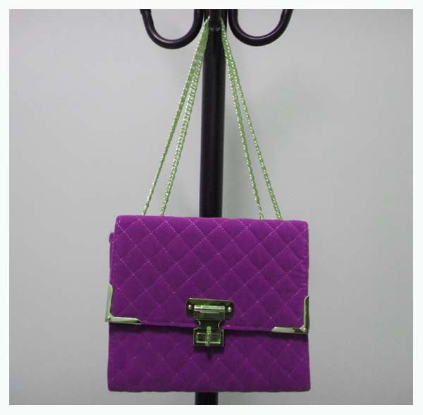 Designer lady handbag stylish bags Size 24 x 27x10cm material velvet Colors purple shoulder straps two