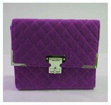 Designer lady handbag stylish bags Size 24 x 27x10cm material velvet Colors purple shoulder straps two