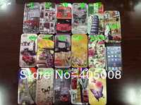 Free shipping 10pcs/lot The new Paris tower Lighting scene car butterfly Hard Back Case Cover For iPhone 5 5G 5th