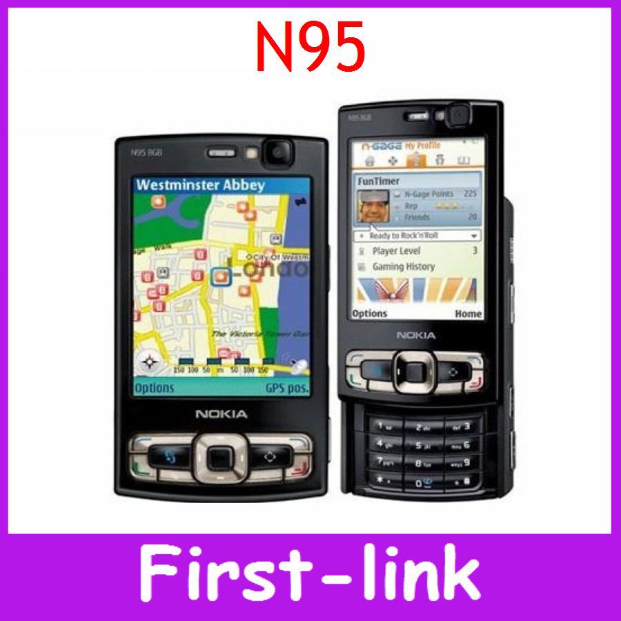 Original Unlocked Nokia N95 8GB 3G Mobile Phone WIFI GPS 5MP camera 2 8 inch TFT