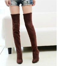 US 4 12 big size Fashion Jackboots Over The Knee Boots For Women Faux Suede Upper