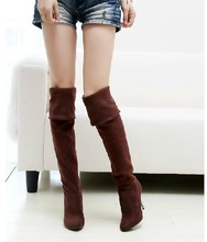 US 4 12 big size Fashion Jackboots Over The Knee Boots For Women Faux Suede Upper