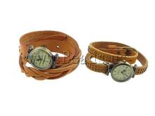 Valentines’Gift! 5strands/Lot Zinc Alloy Watch Dial & Brown Leather Watch Band Fashion Leather Watch Vintage  watch wholesale!