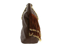 Fashion women handbag Brown Tassel golden chain shoulder bag