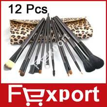 12 Pcs Professional Makeup Cosmetics Brushes with Leopard Design Bag,1009